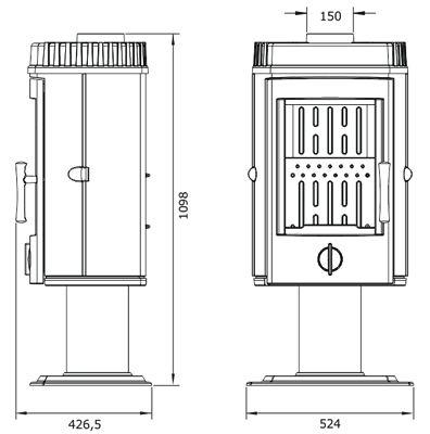 Piec wolnostojący INVICTA MAIRY antracyt