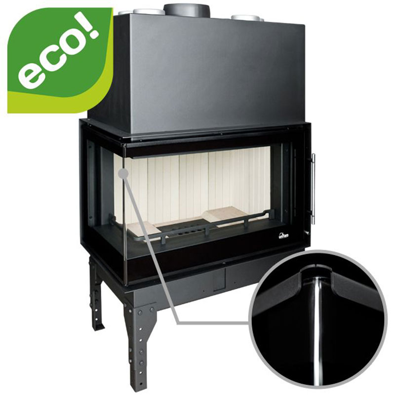 uniflam_evo_lbs_l_2_1 Wkład kominkowy UNIFLAM 760 EVO LBS 10kW lewa gięta boczna szyba - obrazek 1
