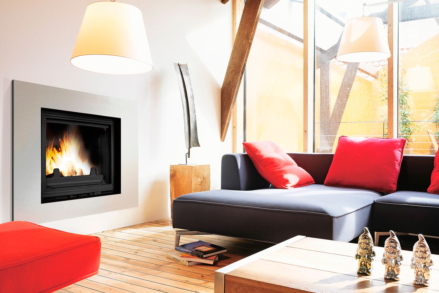 Wkład kominkowy UNIFLAM 700 LUX ECO z szybrem i doprowadzeniem powietrza