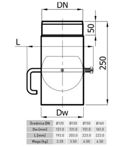 Szyber DARCO ⌀120mm z krótką rączką Szyber DARCO ⌀120mm z krótką rączką
