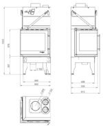 Wkład kominkowy UNIFLAM 660 DURO 10,2kW lewa boczna szyba - obrazek 3
