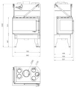 Wkład kominkowy UNIFLAM 860 DURO 14,1kW lewa boczna szyba - obrazek 3