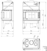 Wkład kominkowy UNIFLAM 860 DURO 14,1kW prawa boczna szyba - obrazek 3