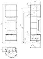 Piec wolnostojący THORMA Delia standard 7,5 kW kafel biały - obrazek 2