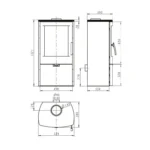 Piec wolnostojący THORMA Falun II 8 kW czarny - obrazek 2