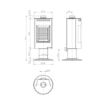 Piec wolnostojący THORMA Andorra II exclusive 7,5 kW czarny - obrazek 2