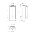 Piec wolnostojący THORMA Andorra II 7,5 kW czarny - obrazek 2