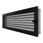 Kratka kominkowa wentylacyjna CLASSIC 17x48cm czarna z żaluzją - obrazek 2