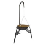 Grill żeliwny z okrągłym rusztem i paleniskiem