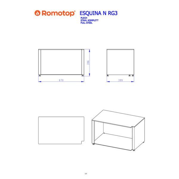 BOX RG3 niski, szeroki (do ESQUINA 3G)