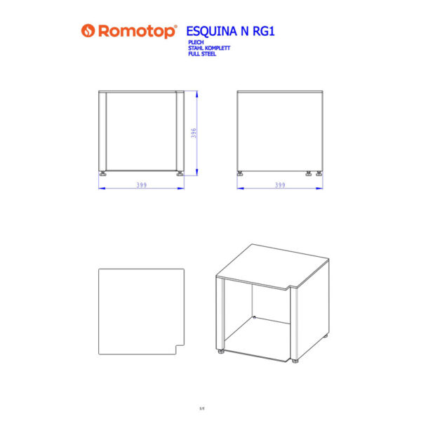 BOX RG1 niski, wąski (do ESQUINA 3G)