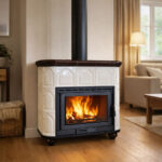 Piec kaflowy MARMI-DECOR BELLA 13 kW kremowo-brązowa - obrazek 3