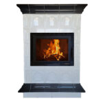 Piec kaflowy MARMI-DECOR MALAGA 13 kW biało-czarny