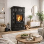 Piec kaflowy MARMI-DECOR BOGNA 8 kW czarny - obrazek 2